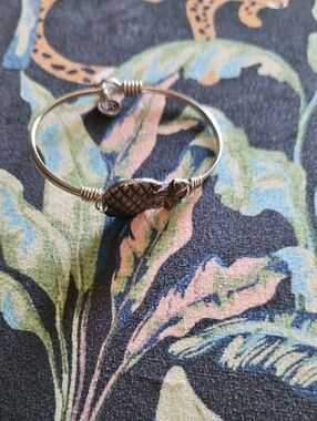 Unlisted Silver Pineapple Charm Bangle Bracelet